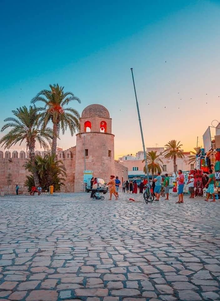 Sousse Ribat tower at sunset